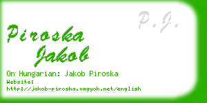 piroska jakob business card